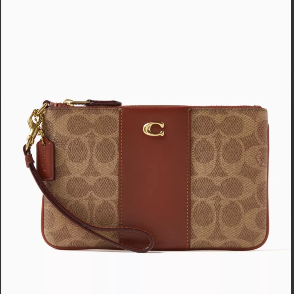 🐎 COACH SMALL🐎 SIGNATURE WRISTLET IN COATED CANVAS & LEATHER - Picture 8 of 8